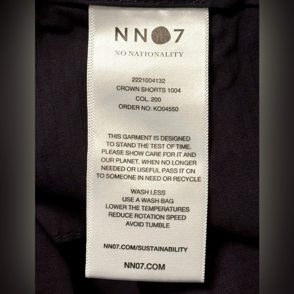 NN07 Crown 1004 Straight-Leg Brushed Organic Cotton Navy Blue Twill Shorts 32 - Picture 8 of 9